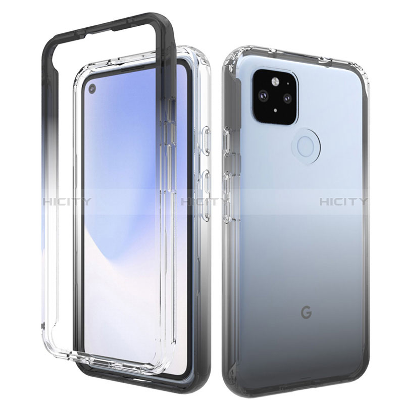 Silikon Hülle Handyhülle Ultra Dünn Flexible Schutzhülle Tasche Transparent Vorder und Rückseite 360 Grad Ganzkörper Farbverlauf für Google Pixel 4a 5G