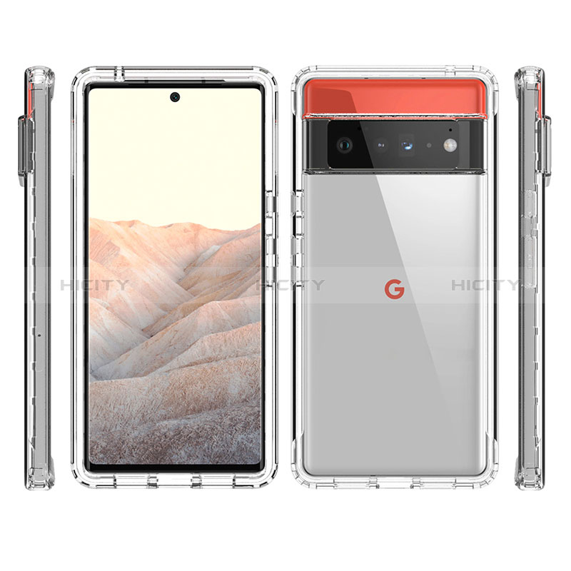 Silikon Hülle Handyhülle Ultra Dünn Flexible Schutzhülle Tasche Transparent Vorder und Rückseite 360 Grad Ganzkörper Farbverlauf für Google Pixel 6 Pro 5G