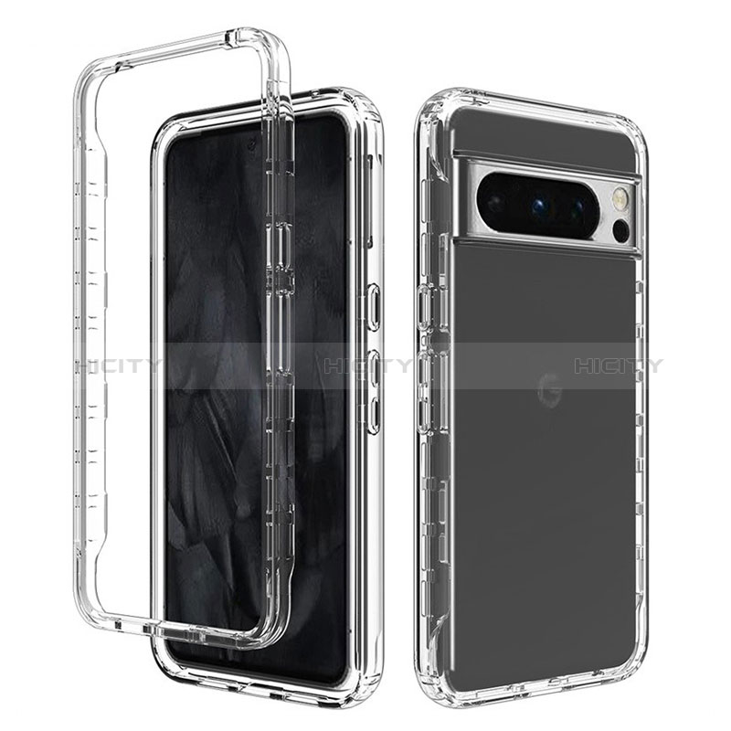 Silikon Hülle Handyhülle Ultra Dünn Flexible Schutzhülle Tasche Transparent Vorder und Rückseite 360 Grad Ganzkörper Farbverlauf für Google Pixel 8 Pro 5G groß