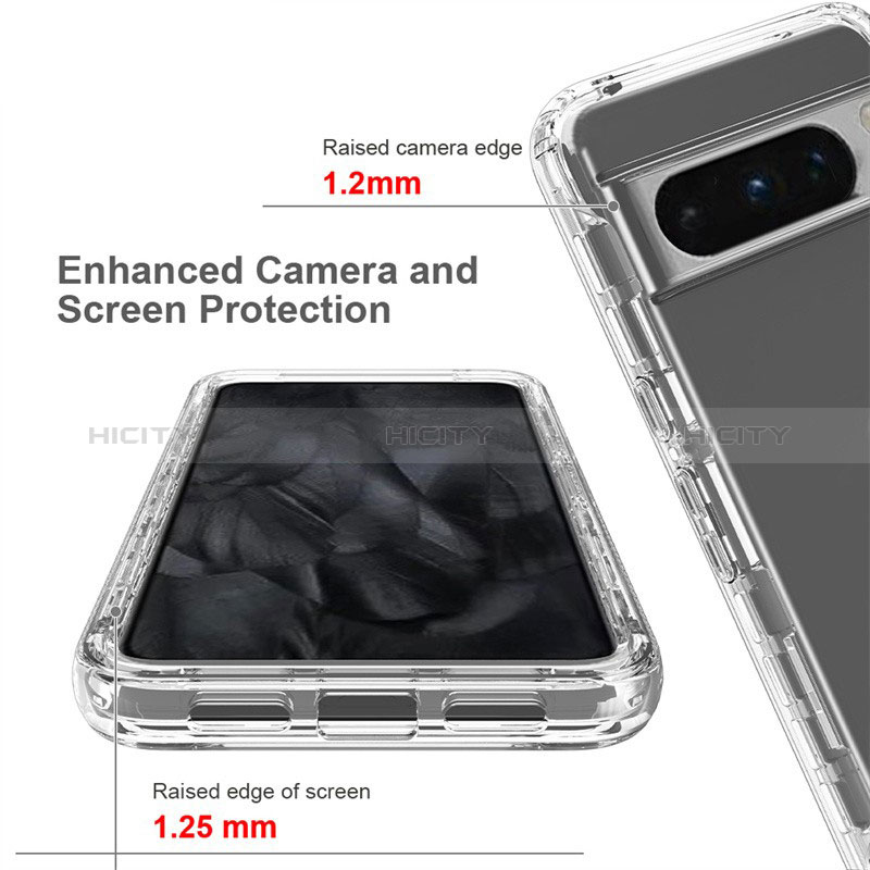 Silikon Hülle Handyhülle Ultra Dünn Flexible Schutzhülle Tasche Transparent Vorder und Rückseite 360 Grad Ganzkörper Farbverlauf für Google Pixel 8 Pro 5G