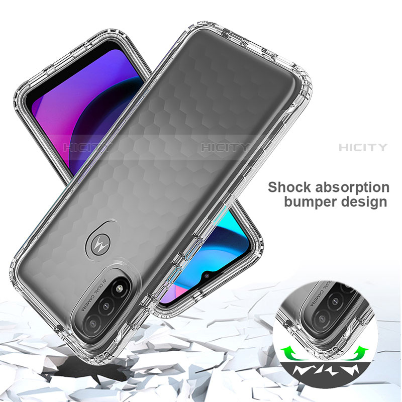 Silikon Hülle Handyhülle Ultra Dünn Flexible Schutzhülle Tasche Transparent Vorder und Rückseite 360 Grad Ganzkörper Farbverlauf für Motorola Moto E20 groß