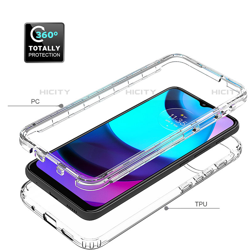 Silikon Hülle Handyhülle Ultra Dünn Flexible Schutzhülle Tasche Transparent Vorder und Rückseite 360 Grad Ganzkörper Farbverlauf für Motorola Moto E30