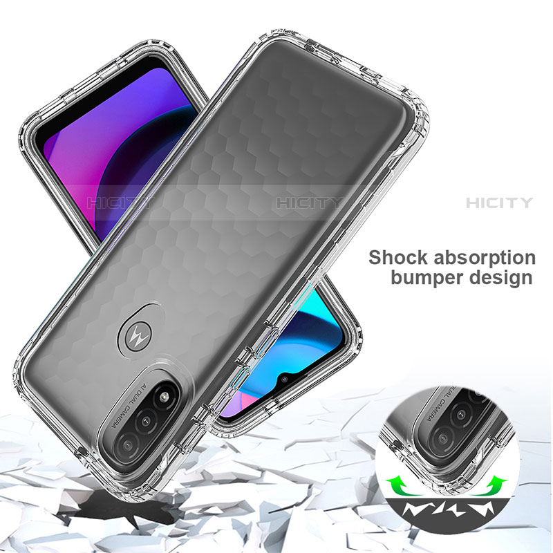 Silikon Hülle Handyhülle Ultra Dünn Flexible Schutzhülle Tasche Transparent Vorder und Rückseite 360 Grad Ganzkörper Farbverlauf für Motorola Moto E40 groß