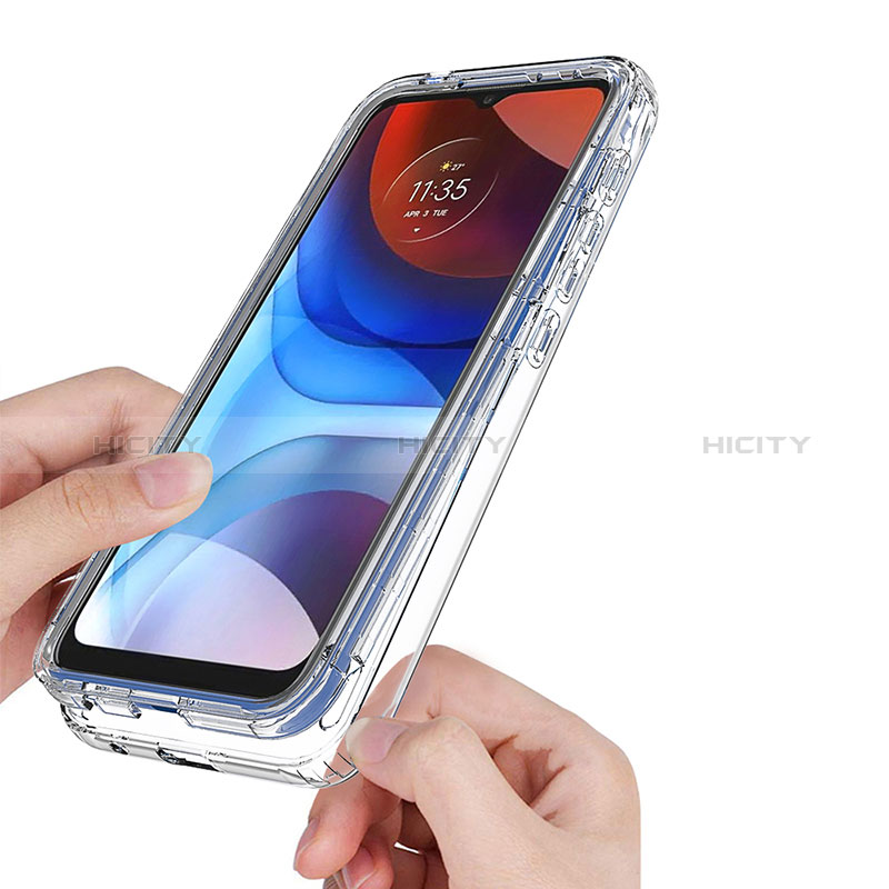 Silikon Hülle Handyhülle Ultra Dünn Flexible Schutzhülle Tasche Transparent Vorder und Rückseite 360 Grad Ganzkörper Farbverlauf für Motorola Moto E7 Power groß