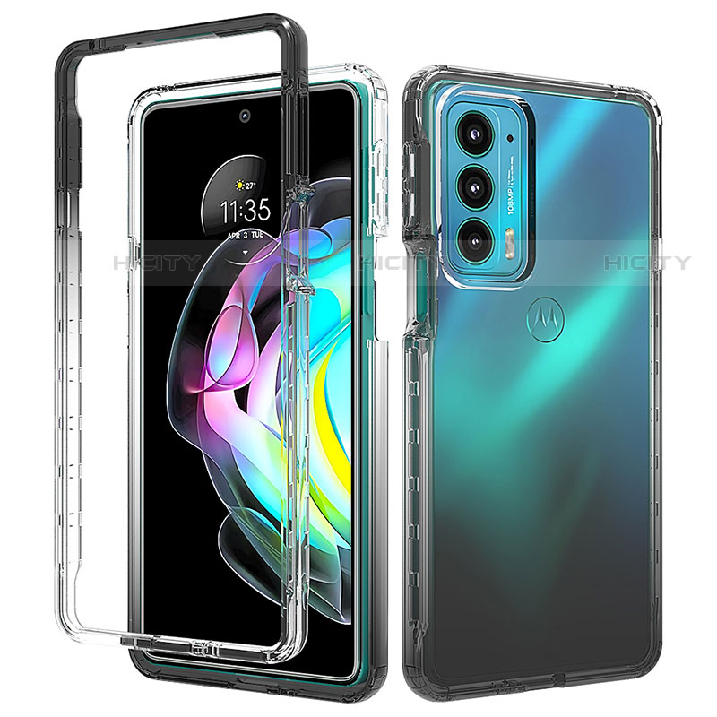 Silikon Hülle Handyhülle Ultra Dünn Flexible Schutzhülle Tasche Transparent Vorder und Rückseite 360 Grad Ganzkörper Farbverlauf für Motorola Moto Edge 20 5G