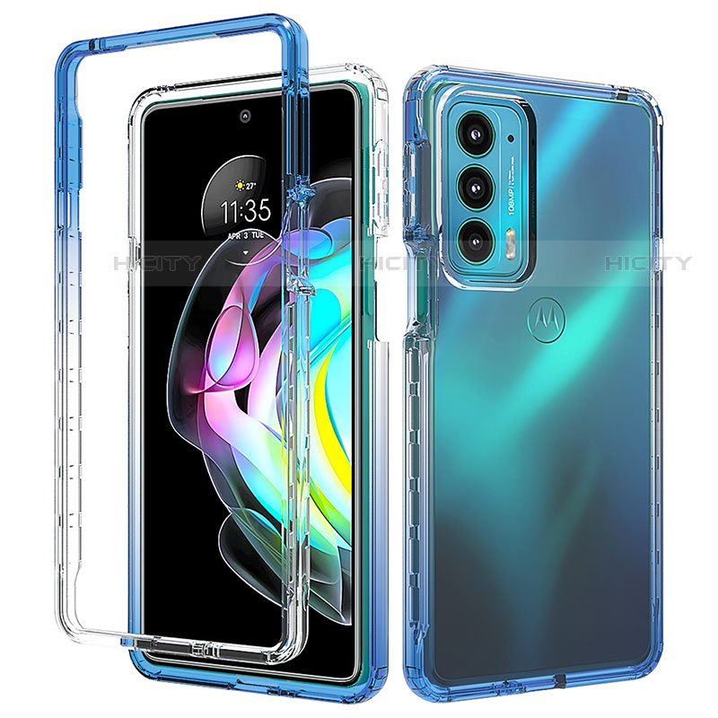 Silikon Hülle Handyhülle Ultra Dünn Flexible Schutzhülle Tasche Transparent Vorder und Rückseite 360 Grad Ganzkörper Farbverlauf für Motorola Moto Edge 20 5G