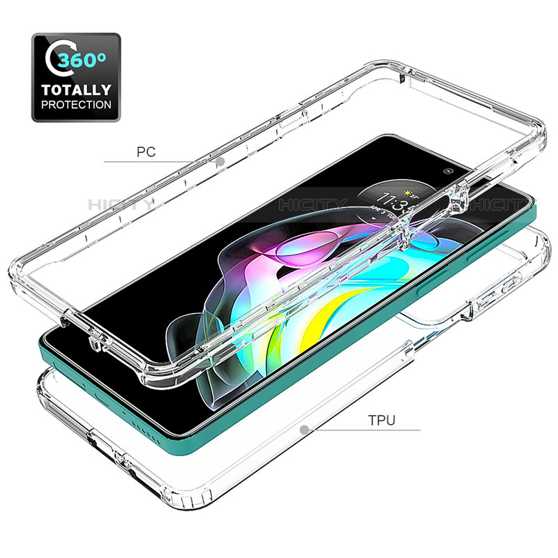 Silikon Hülle Handyhülle Ultra Dünn Flexible Schutzhülle Tasche Transparent Vorder und Rückseite 360 Grad Ganzkörper Farbverlauf für Motorola Moto Edge 20 5G