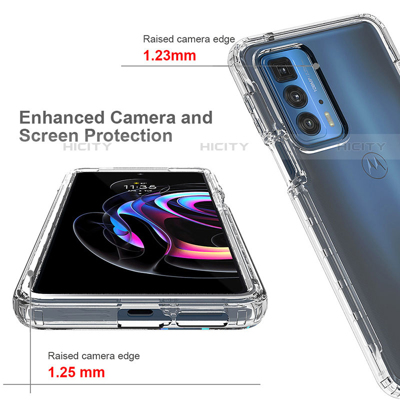 Silikon Hülle Handyhülle Ultra Dünn Flexible Schutzhülle Tasche Transparent Vorder und Rückseite 360 Grad Ganzkörper Farbverlauf für Motorola Moto Edge 20 Pro 5G