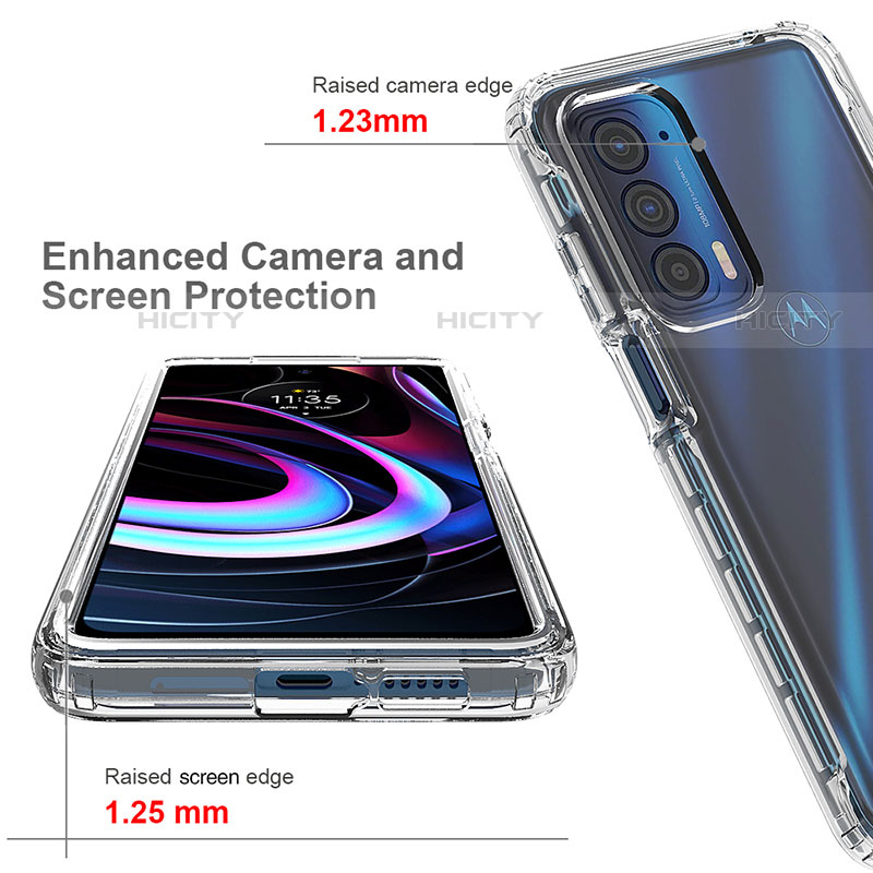 Silikon Hülle Handyhülle Ultra Dünn Flexible Schutzhülle Tasche Transparent Vorder und Rückseite 360 Grad Ganzkörper Farbverlauf für Motorola Moto Edge (2021) 5G groß