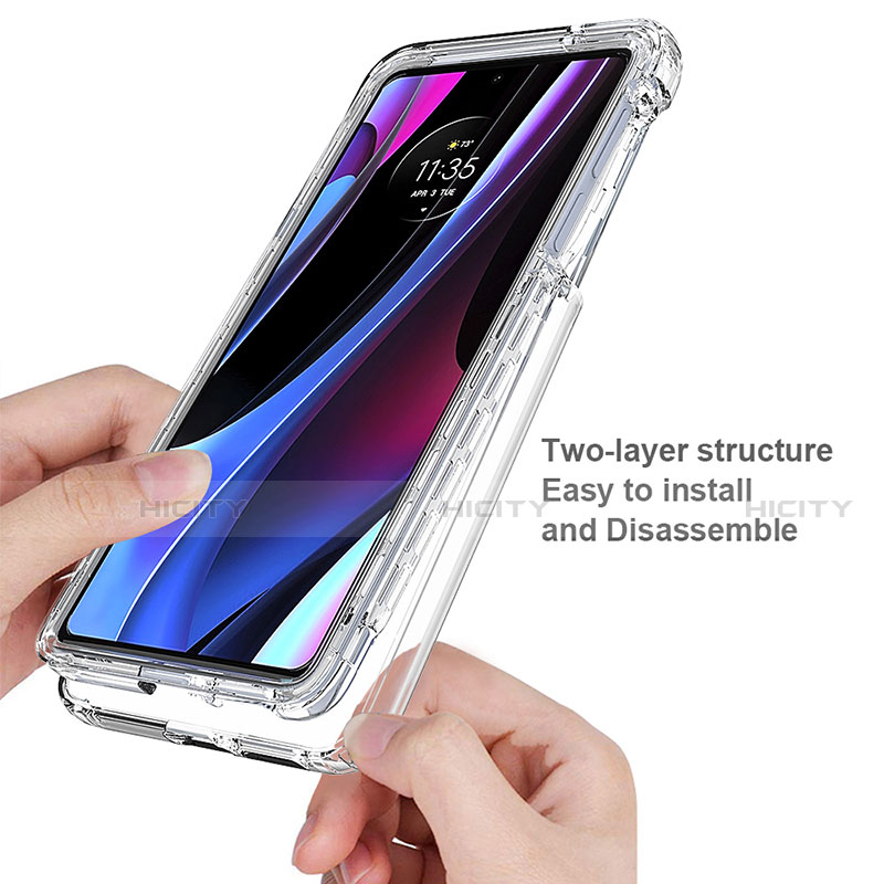 Silikon Hülle Handyhülle Ultra Dünn Flexible Schutzhülle Tasche Transparent Vorder und Rückseite 360 Grad Ganzkörper Farbverlauf für Motorola Moto Edge 30 Pro 5G