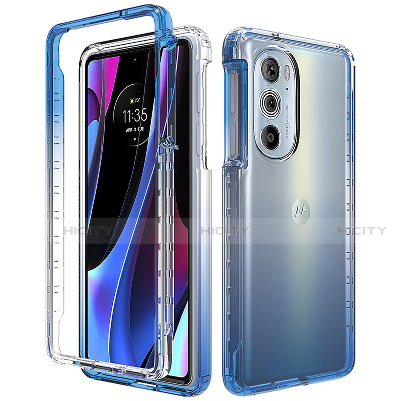 Silikon Hülle Handyhülle Ultra Dünn Flexible Schutzhülle Tasche Transparent Vorder und Rückseite 360 Grad Ganzkörper Farbverlauf für Motorola Moto Edge 30 Pro 5G