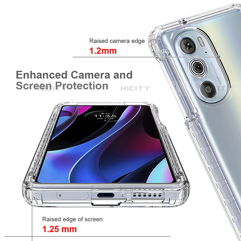 Silikon Hülle Handyhülle Ultra Dünn Flexible Schutzhülle Tasche Transparent Vorder und Rückseite 360 Grad Ganzkörper Farbverlauf für Motorola Moto Edge Plus (2022) 5G