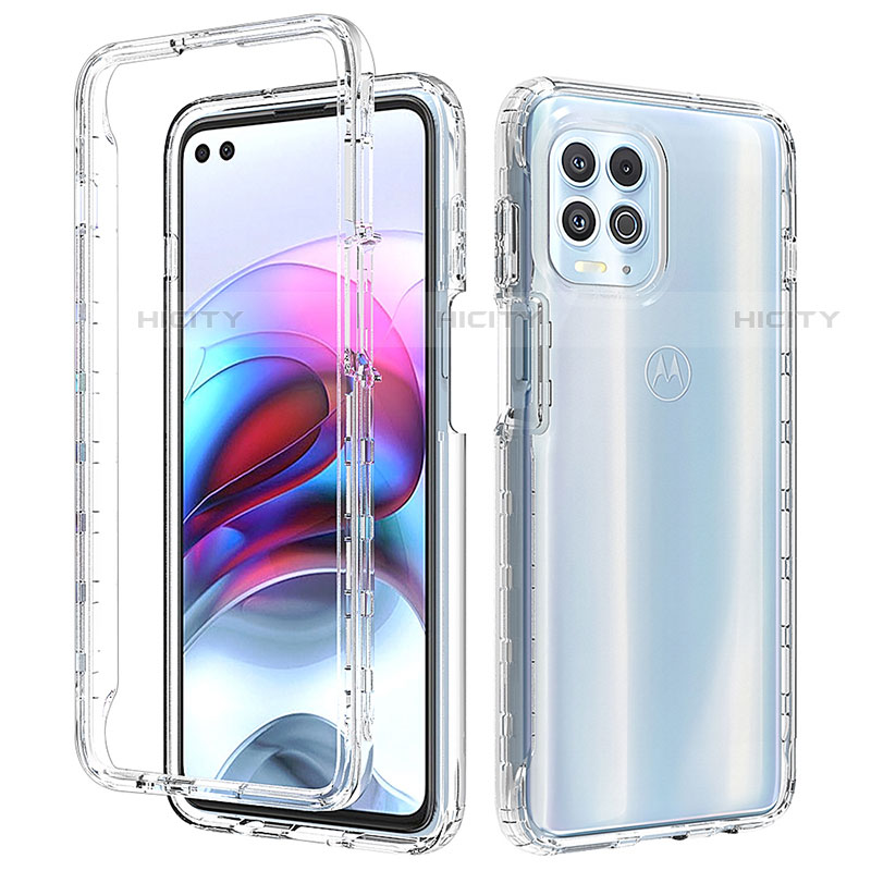 Silikon Hülle Handyhülle Ultra Dünn Flexible Schutzhülle Tasche Transparent Vorder und Rückseite 360 Grad Ganzkörper Farbverlauf für Motorola Moto Edge S 5G