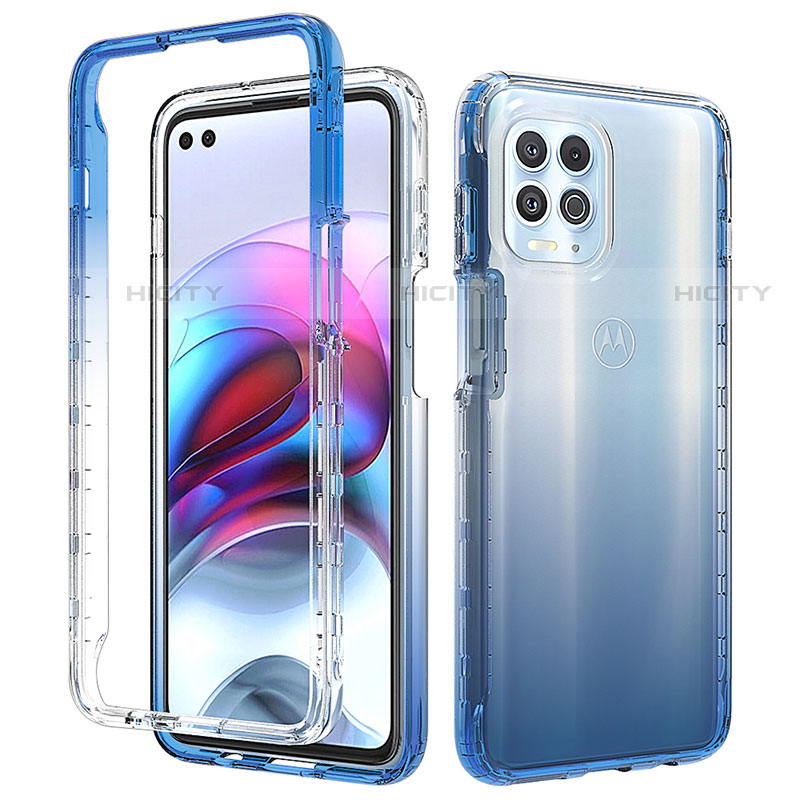 Silikon Hülle Handyhülle Ultra Dünn Flexible Schutzhülle Tasche Transparent Vorder und Rückseite 360 Grad Ganzkörper Farbverlauf für Motorola Moto Edge S 5G