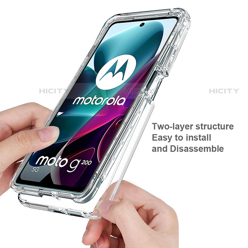 Silikon Hülle Handyhülle Ultra Dünn Flexible Schutzhülle Tasche Transparent Vorder und Rückseite 360 Grad Ganzkörper Farbverlauf für Motorola Moto Edge S30 5G