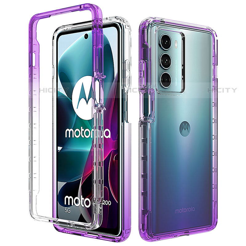 Silikon Hülle Handyhülle Ultra Dünn Flexible Schutzhülle Tasche Transparent Vorder und Rückseite 360 Grad Ganzkörper Farbverlauf für Motorola Moto Edge S30 5G