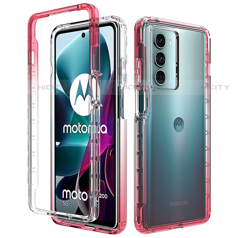 Silikon Hülle Handyhülle Ultra Dünn Flexible Schutzhülle Tasche Transparent Vorder und Rückseite 360 Grad Ganzkörper Farbverlauf für Motorola Moto Edge S30 5G