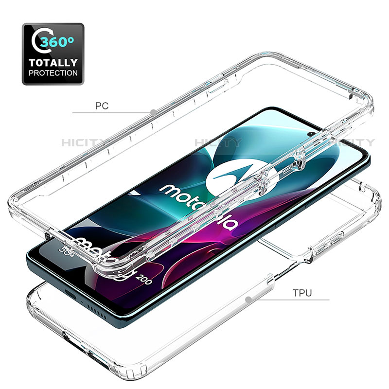 Silikon Hülle Handyhülle Ultra Dünn Flexible Schutzhülle Tasche Transparent Vorder und Rückseite 360 Grad Ganzkörper Farbverlauf für Motorola Moto Edge S30 5G