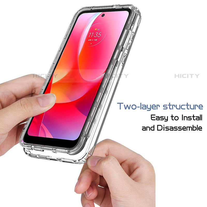 Silikon Hülle Handyhülle Ultra Dünn Flexible Schutzhülle Tasche Transparent Vorder und Rückseite 360 Grad Ganzkörper Farbverlauf für Motorola Moto G Play Gen 2