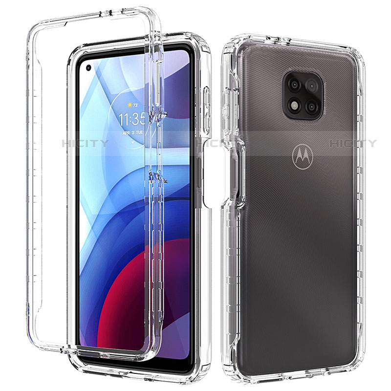 Silikon Hülle Handyhülle Ultra Dünn Flexible Schutzhülle Tasche Transparent Vorder und Rückseite 360 Grad Ganzkörper Farbverlauf für Motorola Moto G Power (2021) groß