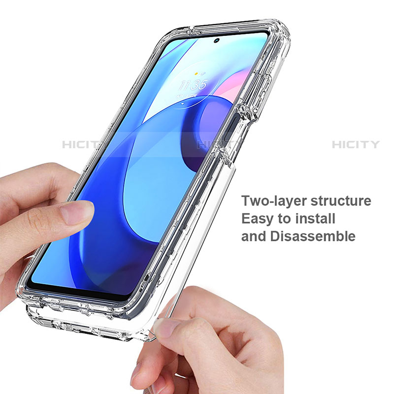 Silikon Hülle Handyhülle Ultra Dünn Flexible Schutzhülle Tasche Transparent Vorder und Rückseite 360 Grad Ganzkörper Farbverlauf für Motorola Moto G Stylus (2022) 5G