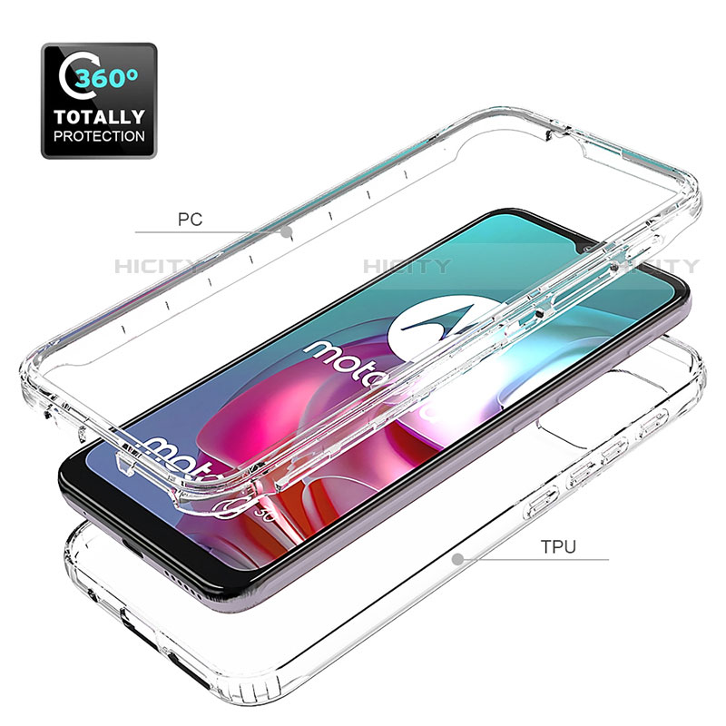 Silikon Hülle Handyhülle Ultra Dünn Flexible Schutzhülle Tasche Transparent Vorder und Rückseite 360 Grad Ganzkörper Farbverlauf für Motorola Moto G10