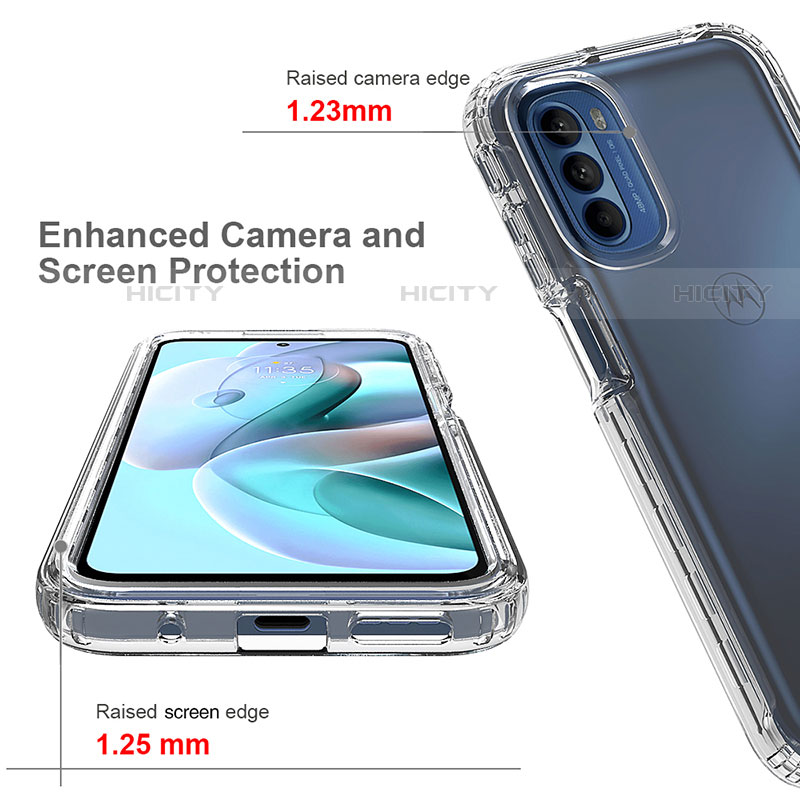 Silikon Hülle Handyhülle Ultra Dünn Flexible Schutzhülle Tasche Transparent Vorder und Rückseite 360 Grad Ganzkörper Farbverlauf für Motorola Moto G31