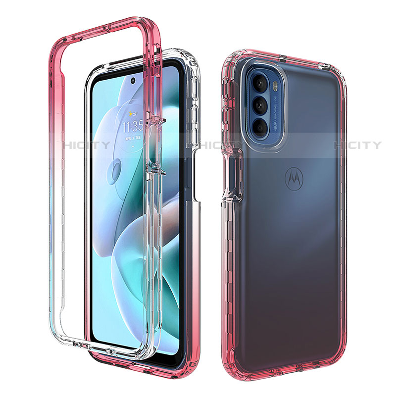 Silikon Hülle Handyhülle Ultra Dünn Flexible Schutzhülle Tasche Transparent Vorder und Rückseite 360 Grad Ganzkörper Farbverlauf für Motorola Moto G31