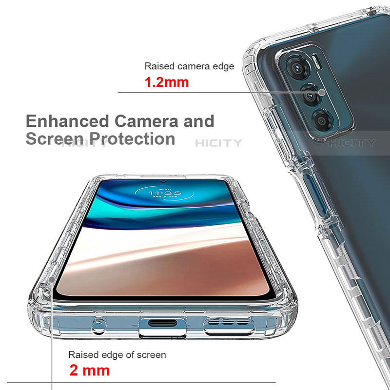 Silikon Hülle Handyhülle Ultra Dünn Flexible Schutzhülle Tasche Transparent Vorder und Rückseite 360 Grad Ganzkörper Farbverlauf für Motorola Moto G42 groß