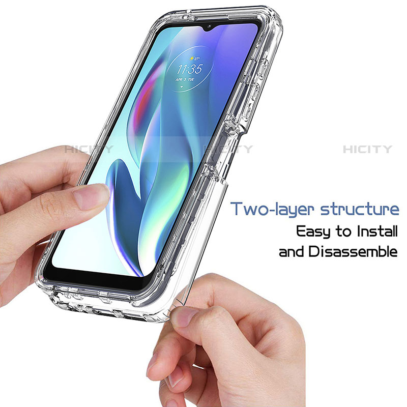 Silikon Hülle Handyhülle Ultra Dünn Flexible Schutzhülle Tasche Transparent Vorder und Rückseite 360 Grad Ganzkörper Farbverlauf für Motorola Moto G50 5G