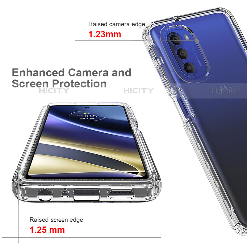 Silikon Hülle Handyhülle Ultra Dünn Flexible Schutzhülle Tasche Transparent Vorder und Rückseite 360 Grad Ganzkörper Farbverlauf für Motorola Moto G51 5G groß