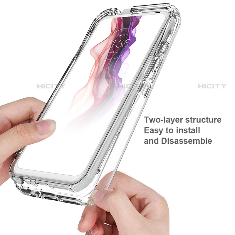 Silikon Hülle Handyhülle Ultra Dünn Flexible Schutzhülle Tasche Transparent Vorder und Rückseite 360 Grad Ganzkörper Farbverlauf für Motorola Moto One Fusion Plus groß