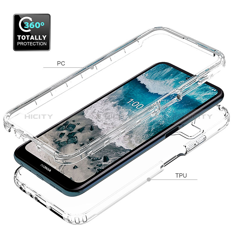 Silikon Hülle Handyhülle Ultra Dünn Flexible Schutzhülle Tasche Transparent Vorder und Rückseite 360 Grad Ganzkörper Farbverlauf für Nokia X100 5G groß