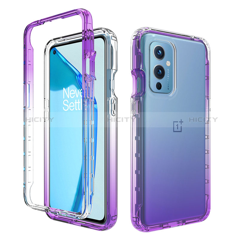 Silikon Hülle Handyhülle Ultra Dünn Flexible Schutzhülle Tasche Transparent Vorder und Rückseite 360 Grad Ganzkörper Farbverlauf für OnePlus 9 5G