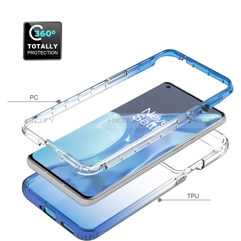 Silikon Hülle Handyhülle Ultra Dünn Flexible Schutzhülle Tasche Transparent Vorder und Rückseite 360 Grad Ganzkörper Farbverlauf für OnePlus 9 Pro 5G