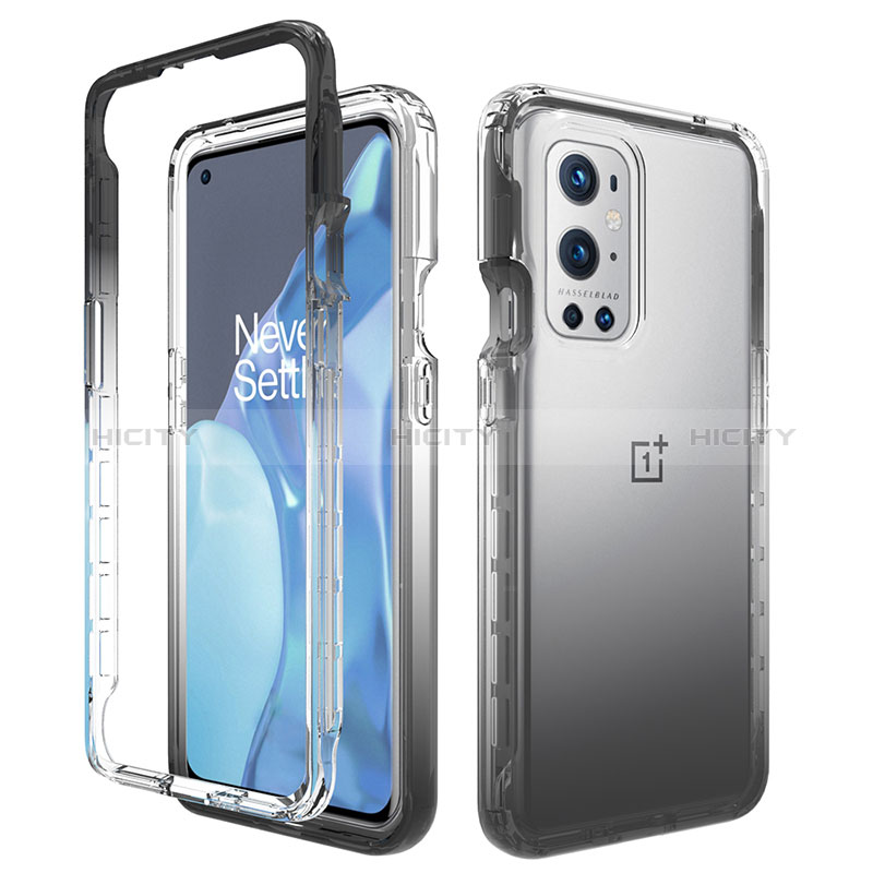 Silikon Hülle Handyhülle Ultra Dünn Flexible Schutzhülle Tasche Transparent Vorder und Rückseite 360 Grad Ganzkörper Farbverlauf für OnePlus 9 Pro 5G