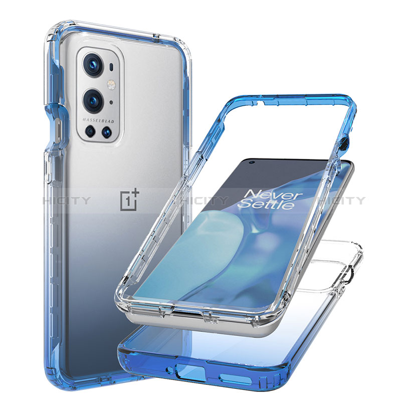 Silikon Hülle Handyhülle Ultra Dünn Flexible Schutzhülle Tasche Transparent Vorder und Rückseite 360 Grad Ganzkörper Farbverlauf für OnePlus 9 Pro 5G