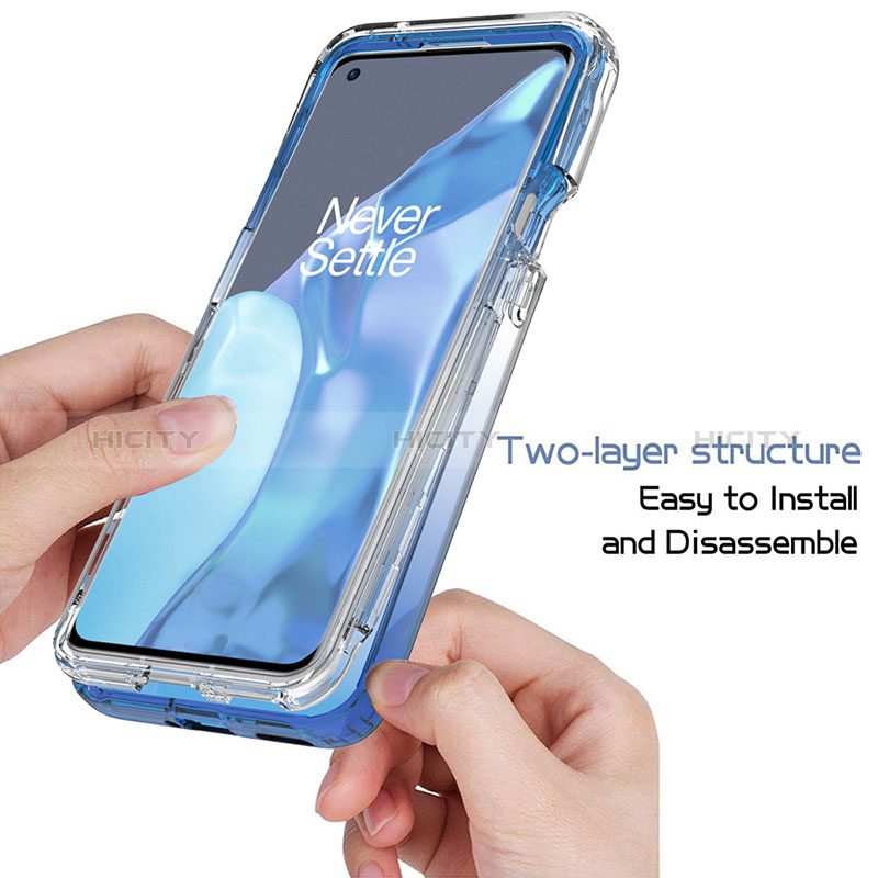 Silikon Hülle Handyhülle Ultra Dünn Flexible Schutzhülle Tasche Transparent Vorder und Rückseite 360 Grad Ganzkörper Farbverlauf für OnePlus 9 Pro 5G