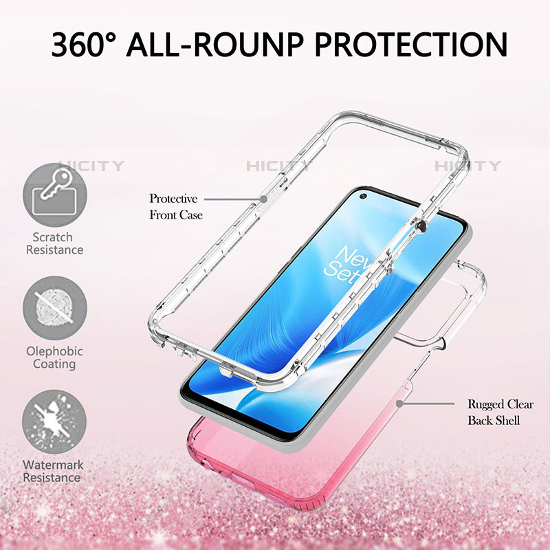 Silikon Hülle Handyhülle Ultra Dünn Flexible Schutzhülle Tasche Transparent Vorder und Rückseite 360 Grad Ganzkörper Farbverlauf für OnePlus Nord N200 5G