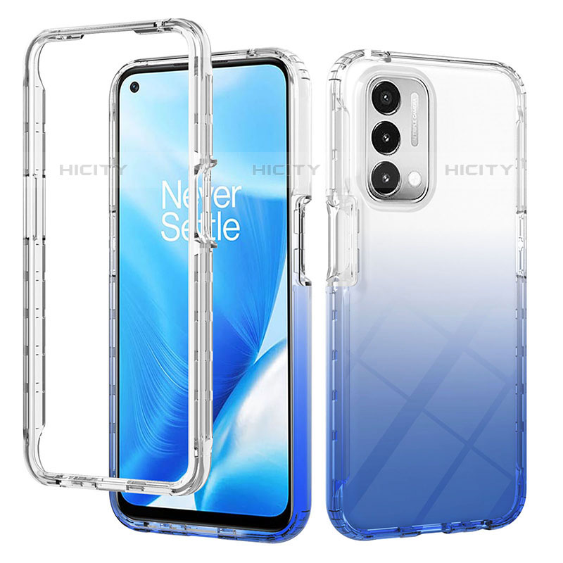 Silikon Hülle Handyhülle Ultra Dünn Flexible Schutzhülle Tasche Transparent Vorder und Rückseite 360 Grad Ganzkörper Farbverlauf für OnePlus Nord N200 5G