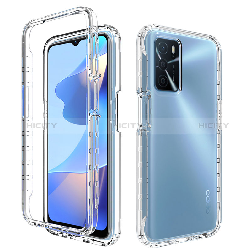 Silikon Hülle Handyhülle Ultra Dünn Flexible Schutzhülle Tasche Transparent Vorder und Rückseite 360 Grad Ganzkörper Farbverlauf für Oppo A16 groß