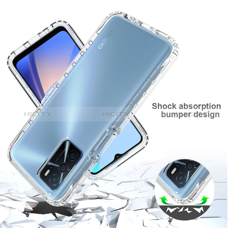 Silikon Hülle Handyhülle Ultra Dünn Flexible Schutzhülle Tasche Transparent Vorder und Rückseite 360 Grad Ganzkörper Farbverlauf für Oppo A16