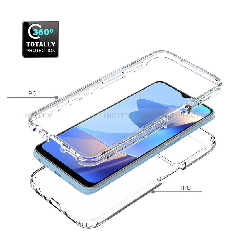 Silikon Hülle Handyhülle Ultra Dünn Flexible Schutzhülle Tasche Transparent Vorder und Rückseite 360 Grad Ganzkörper Farbverlauf für Oppo A16