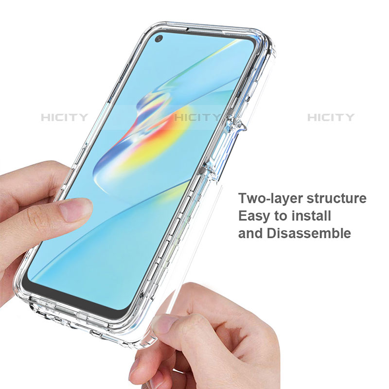 Silikon Hülle Handyhülle Ultra Dünn Flexible Schutzhülle Tasche Transparent Vorder und Rückseite 360 Grad Ganzkörper Farbverlauf für Oppo A54 4G