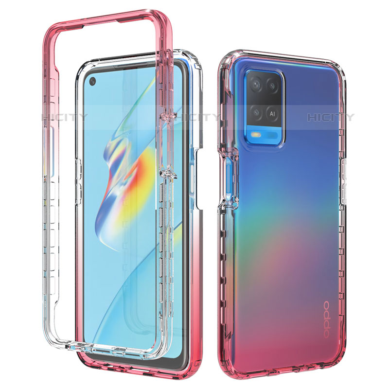 Silikon Hülle Handyhülle Ultra Dünn Flexible Schutzhülle Tasche Transparent Vorder und Rückseite 360 Grad Ganzkörper Farbverlauf für Oppo A54 4G groß