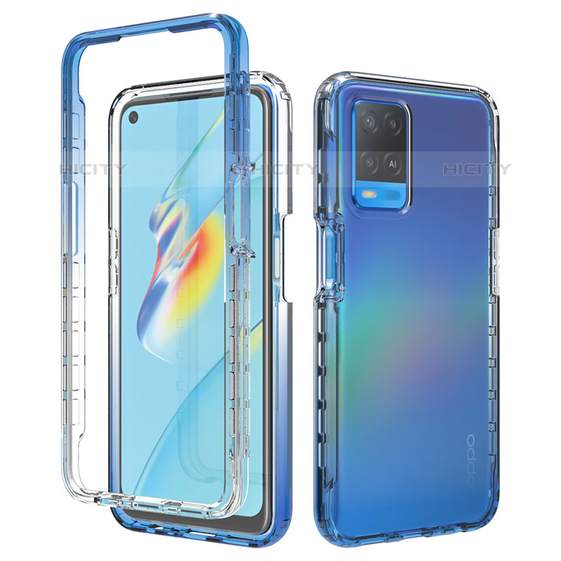 Silikon Hülle Handyhülle Ultra Dünn Flexible Schutzhülle Tasche Transparent Vorder und Rückseite 360 Grad Ganzkörper Farbverlauf für Oppo A54 4G groß