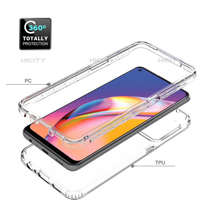 Silikon Hülle Handyhülle Ultra Dünn Flexible Schutzhülle Tasche Transparent Vorder und Rückseite 360 Grad Ganzkörper Farbverlauf für Oppo A94 4G groß