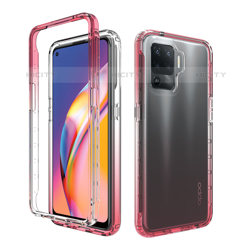 Silikon Hülle Handyhülle Ultra Dünn Flexible Schutzhülle Tasche Transparent Vorder und Rückseite 360 Grad Ganzkörper Farbverlauf für Oppo F19 Pro groß