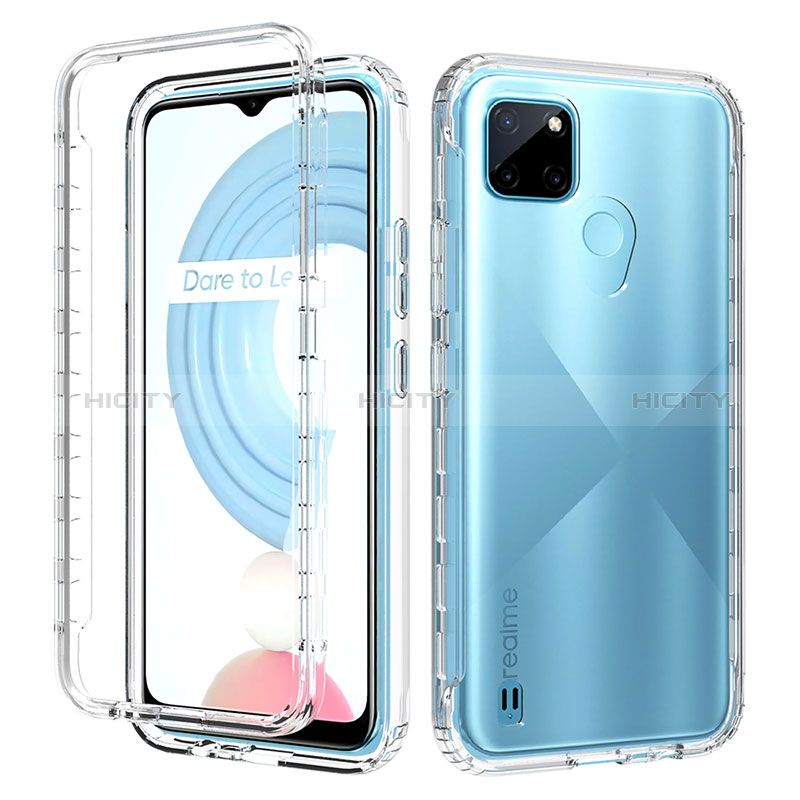 Silikon Hülle Handyhülle Ultra Dünn Flexible Schutzhülle Tasche Transparent Vorder und Rückseite 360 Grad Ganzkörper Farbverlauf für Realme C21Y groß