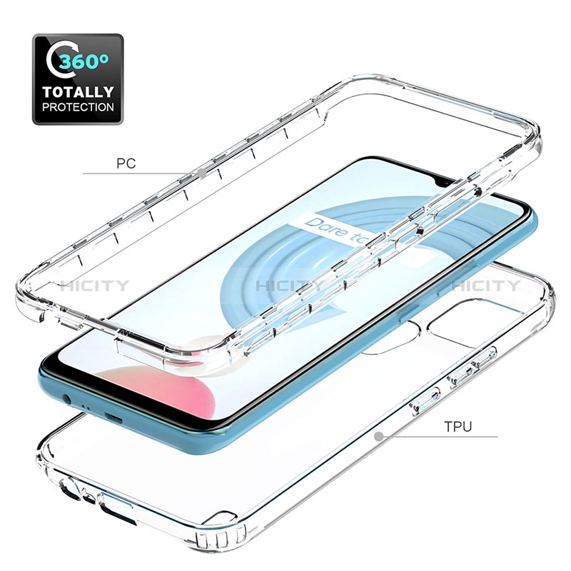 Silikon Hülle Handyhülle Ultra Dünn Flexible Schutzhülle Tasche Transparent Vorder und Rückseite 360 Grad Ganzkörper Farbverlauf für Realme C21Y groß